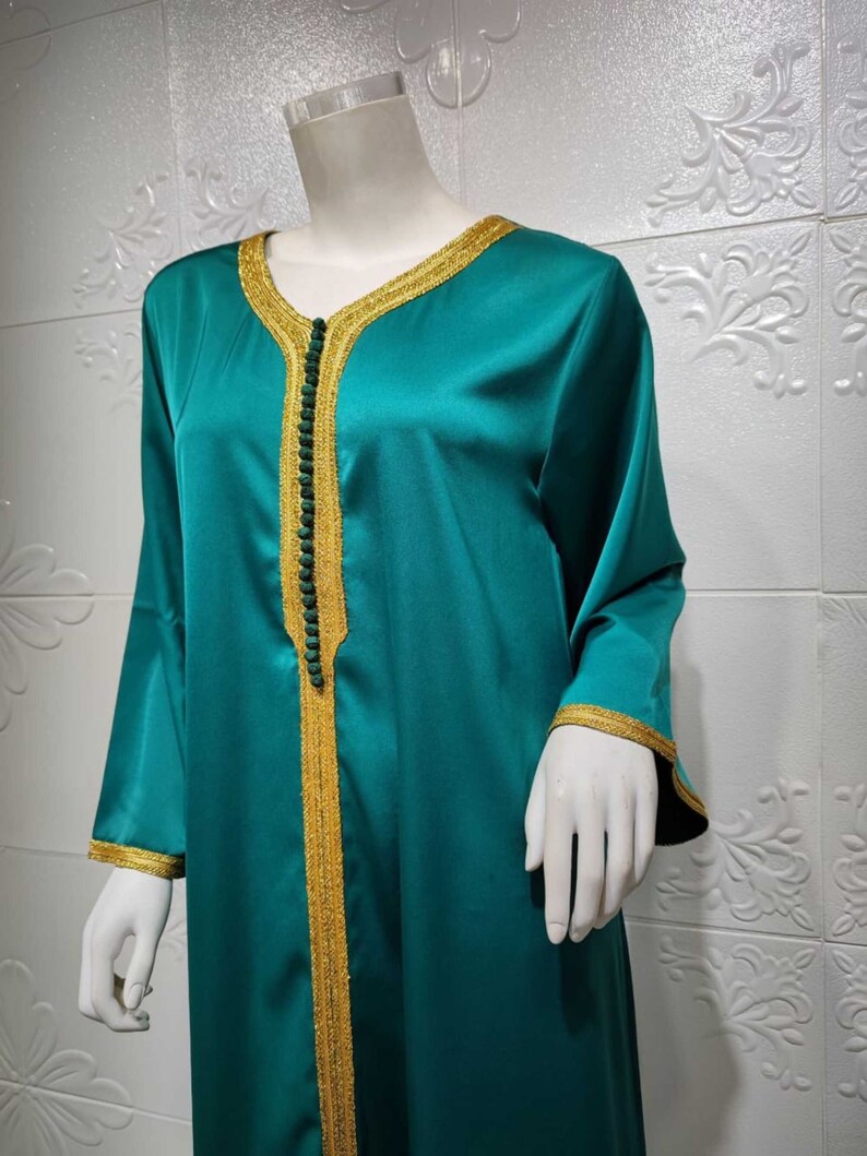 Caftan Marocain Abaya Long Satin Evening Dress for Women - Etsy