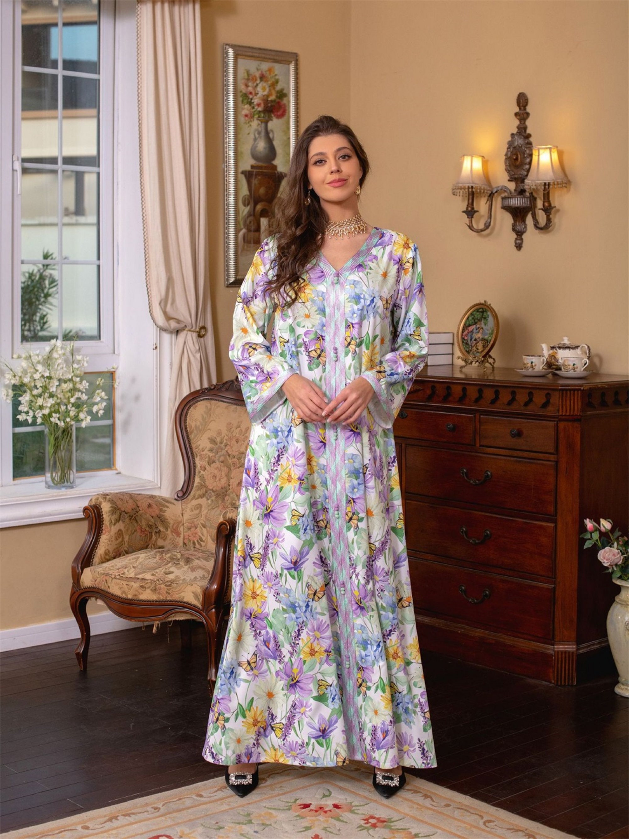 Dubai Moroccan Kaftan Arabic Abaya Maxi Hand Beaded Caftan Farasha ...