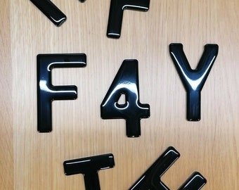 4D letters with 3d gel on top road legal 3mm gloss black
