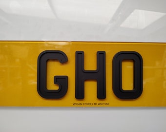 Matte inner matte outline (ghost) letters for Number plates
