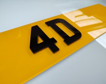 4D Acrylic Show Plate, Front White & Rear Yellow, Room/Shed Decor