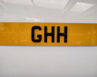 Matte lower gloss upper Pyramid letters for Number Plates