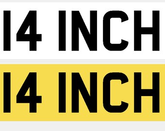 4x Laminated Number Plates: 16, 14, 11 inch - Ready Made