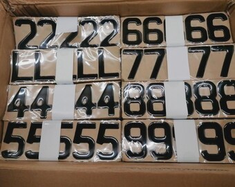 3D GEL Black Number Plate Domed resin digits characters letters Set kit *175