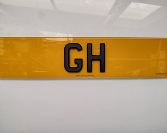 Gloss Lower Matte Upper Pyramid letters for Number Plates