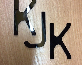 4D Gloss Acrylic Top-up Pyramid 3mm Black Letter Number Plates Min Order 4digit