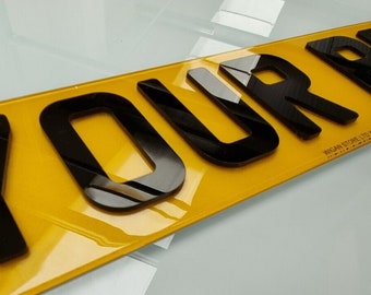 Pair of 4D Laser Cut Acrylic Legal Car Registration Number Plates FRONT AND REAR