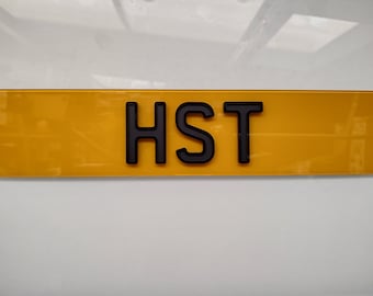 Matte inner Gloss Outline (ghost) letters for  Number  Plates