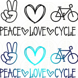 pace amore ciclo Download digitale istantaneo. svg jpg png File tagliati, Silhouette, Cricut, Digitale, Trasferimento termico, Tote, Adesivo
