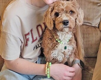 Matching Necklace for Dog/Cat, Bracelet for pet Mom, Pet Jewelry, Gift for dog and owner, Pet Accessories, fur-baby Jewelry