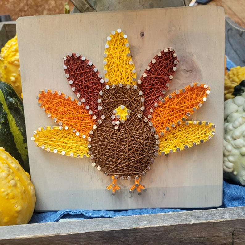 DIY String Art Turkey, Farmhouse Décor, Relaxing and Fun Craft, Wall ...