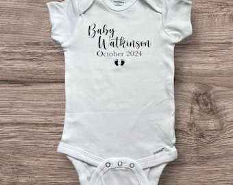 Customized/Personalized Baby Onesie/Pregnancy Announcement Onesie/Baby Announcement Onesie