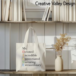 Personalized Teacher Affirmation Tote Bags//Customized/EA/ECE Positive Canvas Bags
