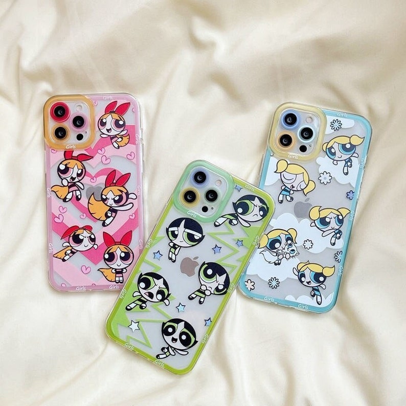 iPhone Case Power Girls Cute Cartoon Phone Case For iPhone 13, 12, 11, XR, 7, 8 mini pro pro max Soft Silicone Back Cover 