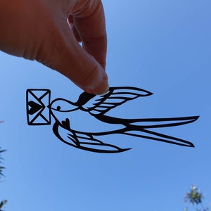 Handmade Love Bird Papercut Art - &#39;Sending Love&#39; Papercut