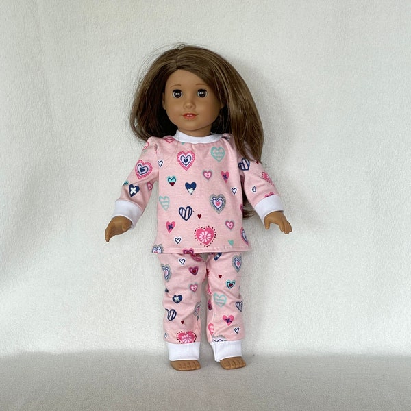 Love to Workout - Fits 18" dolls and AG dolls/Doll Lounge wear/Doll sweat suit/Doll pajamas/Pink and Navy blue/Soft stretch knit