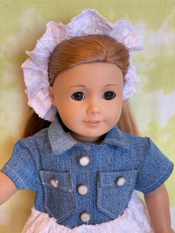 Denim Skirt with Lace Hem