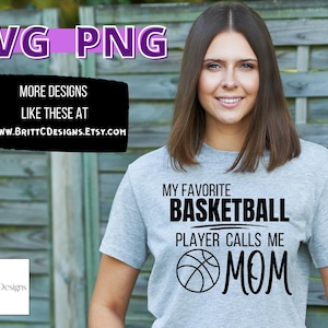 Mijn favoriete speler noemt me moeder SVG, basketbal moeder T-shirt, atletisch leven, trotse sportouder, cadeaus voor moeder, universiteitsfamilie afdrukbaar