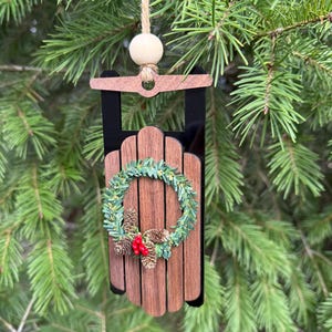 Vintage Sled Ornament | Sled Ornament | Rustic Ornament |