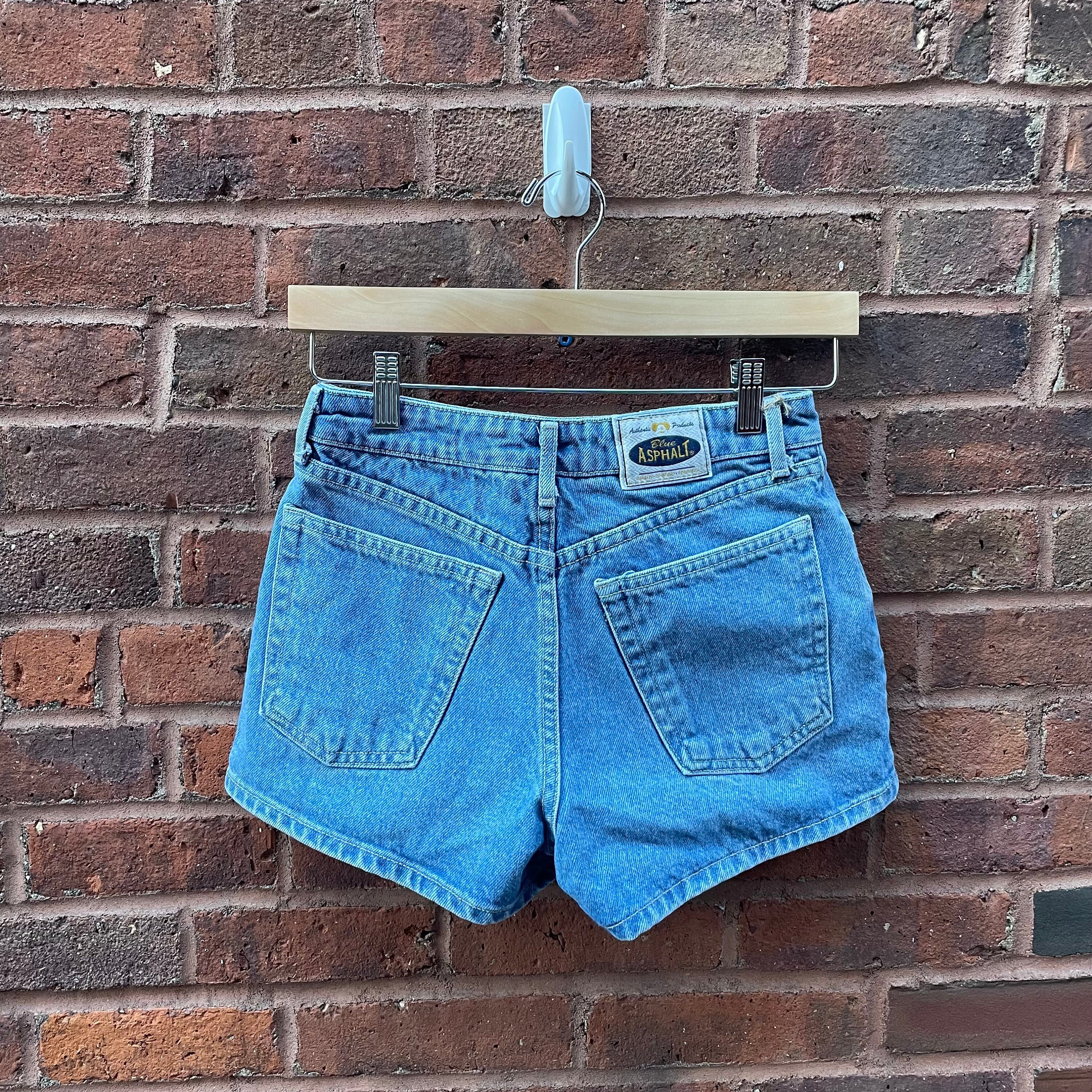 Vintage Blue Asphalt Jean Shorts - Etsy 