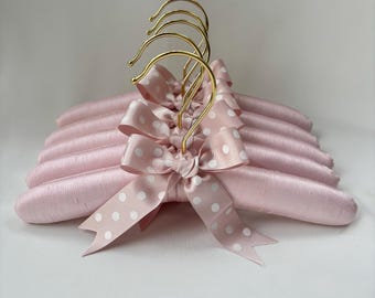 Powder Pink Padded Hangers - Baby Girl Nursery Decor - Set of 5