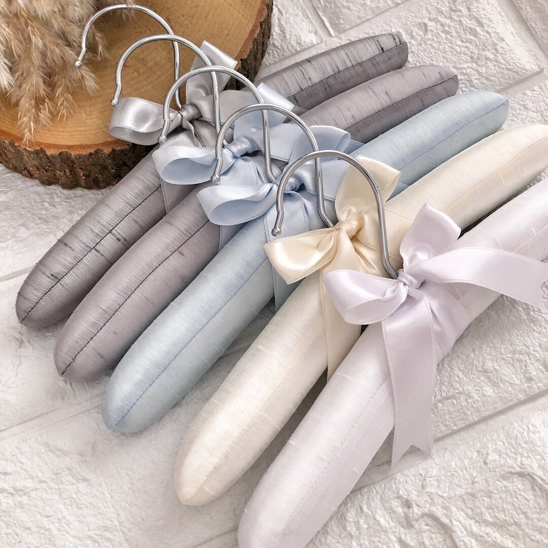 Baby Padded Hangers Baby Boy Hanger Set satin Ribbon Blue Etsy UK