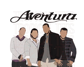 Aventura Bachata Kings PNG Digital Design For Sublimation T-Shirts DTG DTF Screen Prints