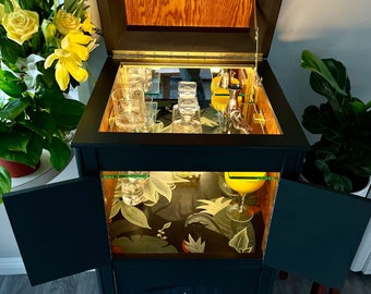 SOLD** · Vintage Phonograph Cabinet- One of a Kind Art Deco Bar or Drinks Cabinet