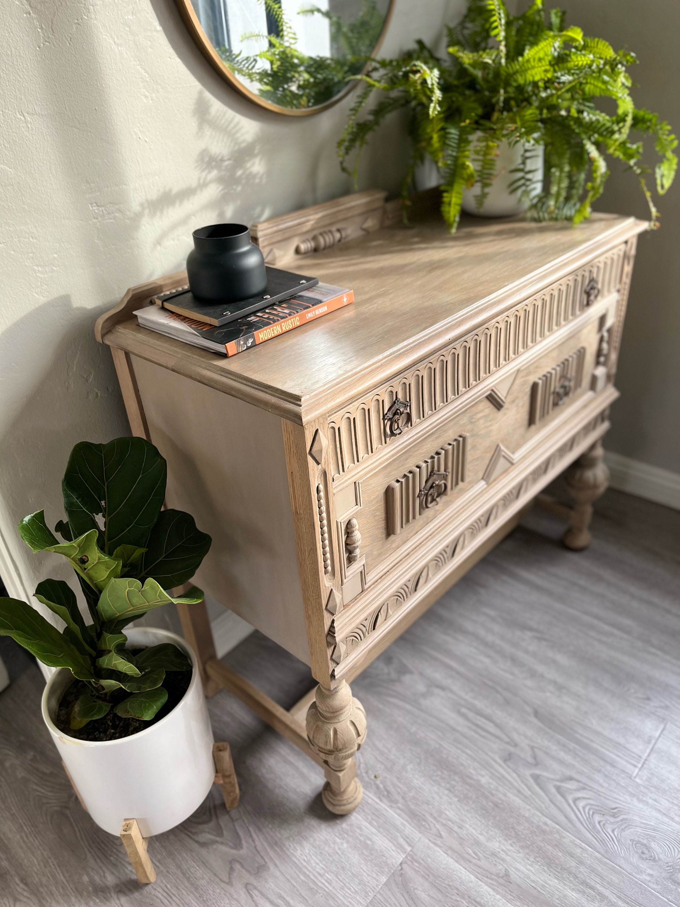 Sold**vintage Carved Wood Chest-dresser-entry or Console Table- Buffet ...