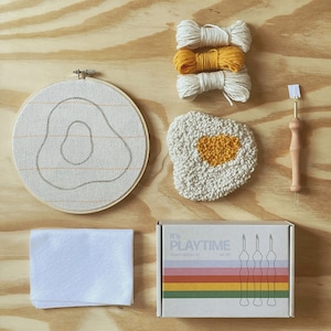 Dıy Punch Needle Coaster Kit 4 Pcs / Tufting Coaster Kit/punch Needle Kit  Beginner/ DIY Punch Embroidery Kit 