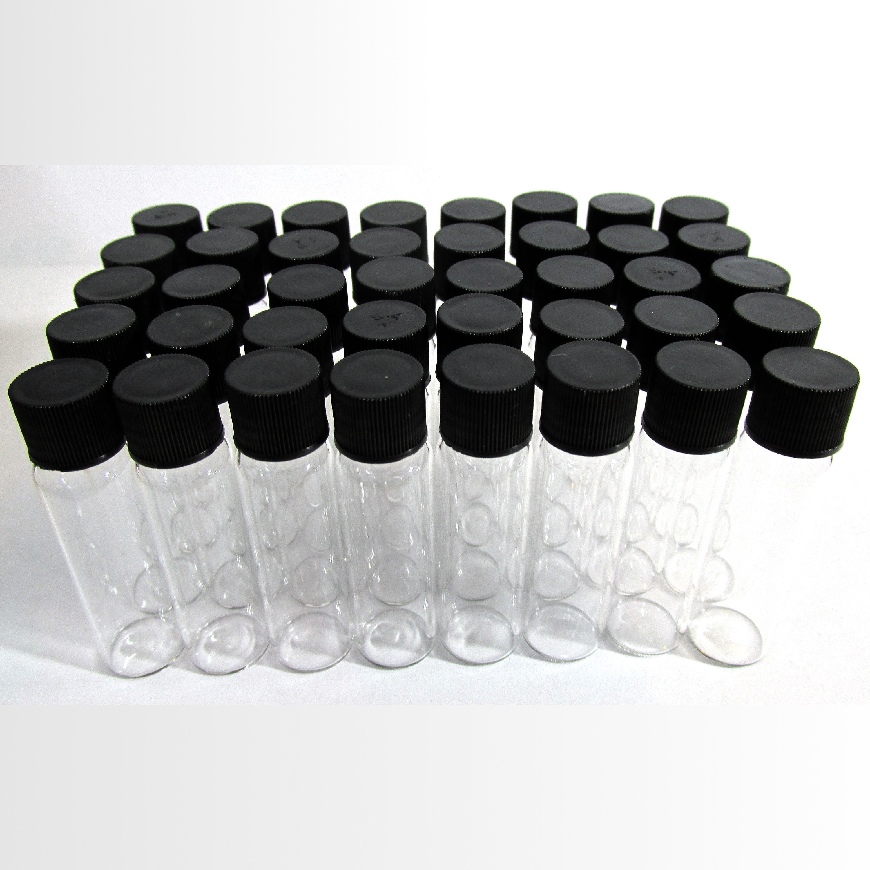 thumbnail image 2 of 10Pcs 3ml Small Cute Glass Vials With Black Screw Caps, Clear Containers By EIDRAN 2 of 5