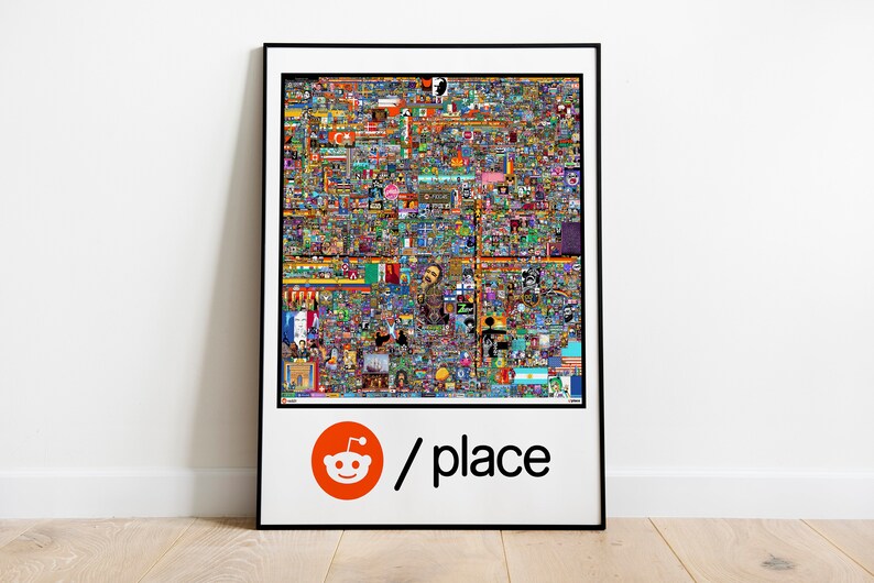 R/place Reddit Rplace Poster 2022 Wall Art Wall Decor Etsy