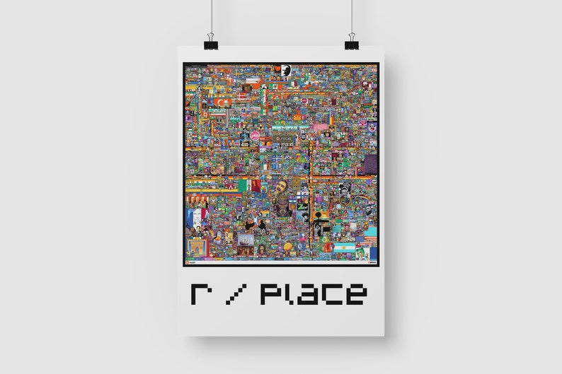 R/place Reddit Rplace Poster 2022 Wall Art Wall Decor Etsy UK