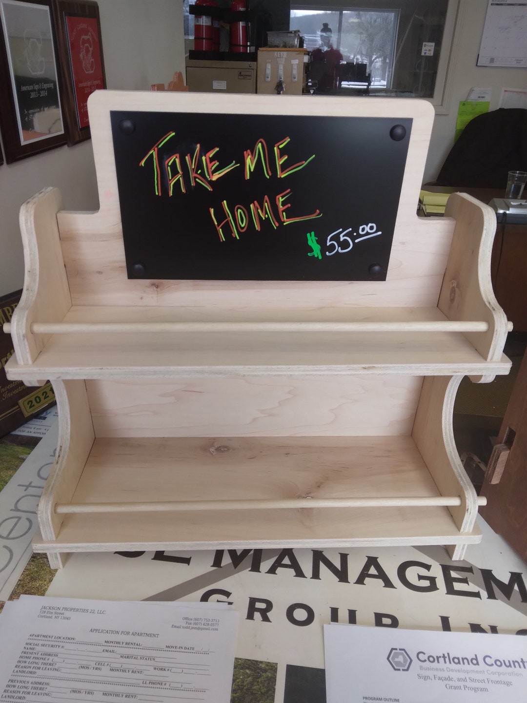 Wooden Table Top Product Display Shelf Etsy