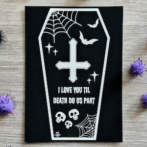 Cartolina di San Valentino, Bara fotografica, Cartolina d'amore, Horror gotico, Finché morte non ci separi, Dichiarazione d'amore, Cartolina di Halloween