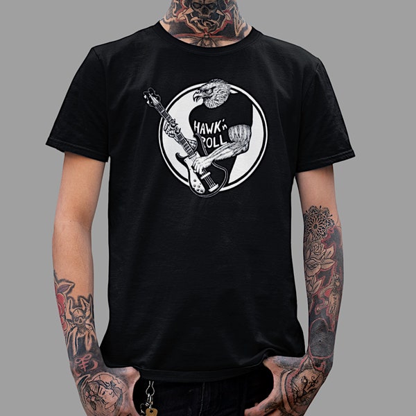 Unisex-Bio-Baumwoll-T-Shirt | Bass Gitarre | Shirt Herren Schwarz | Rock'n'Roll | Metal Shirt | E-Bassist | Heavy Metal | Festival Shirt