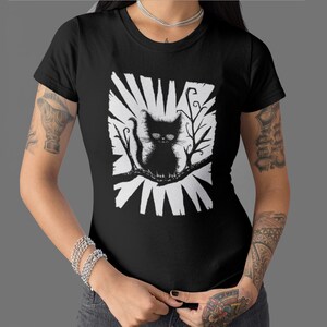 Women's Shirt Black | Cat Shirt | Cats love | Goth shirt | T-shirt cat motif | kitten | Emo Alternative Clothing | Black cat
