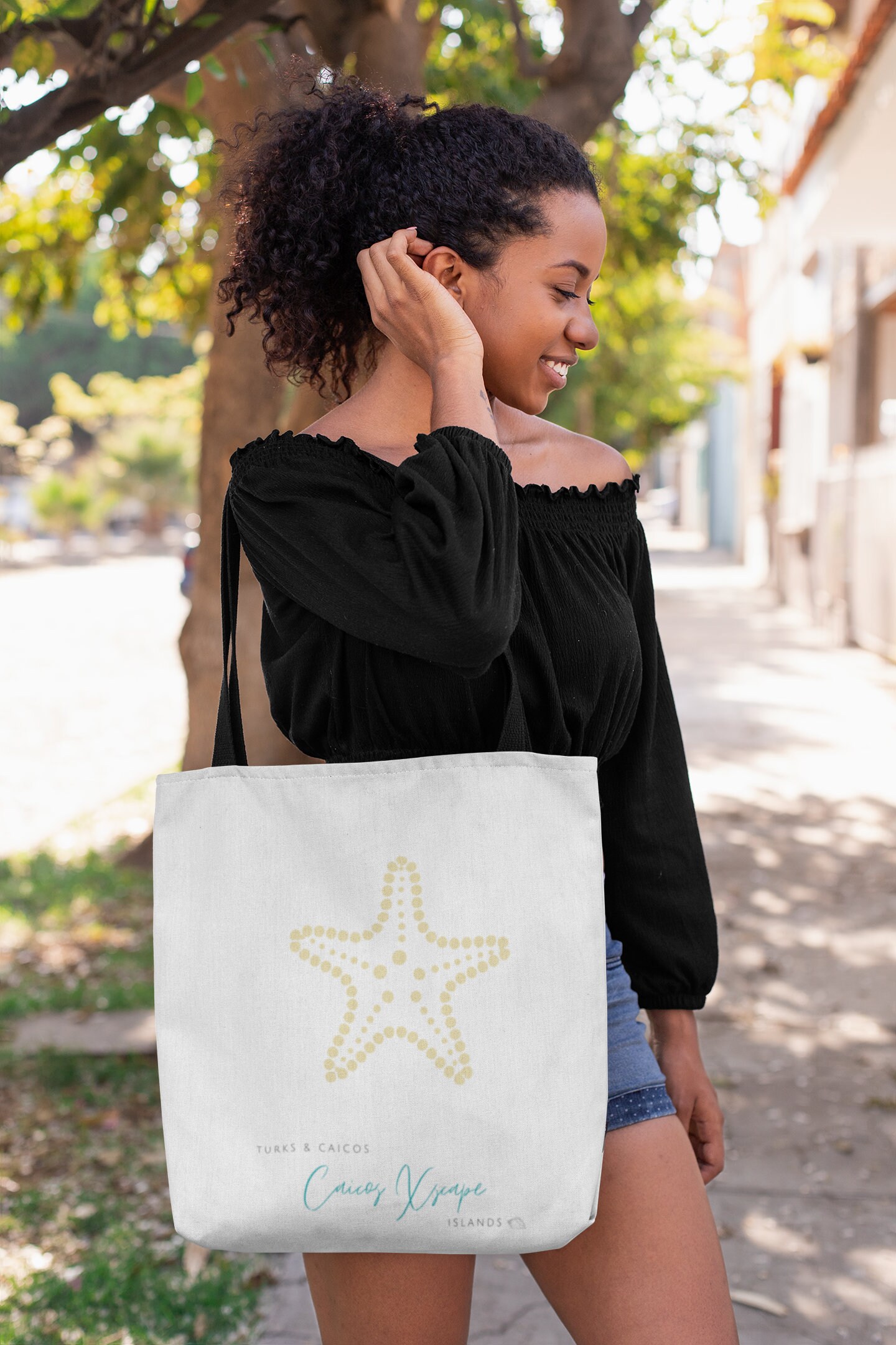 THE COLDEST MOMENT ♥ TCM starfish reversible tote bag thecoldestmoment