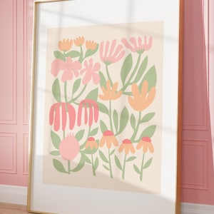 Modern Boho Floral Digital Print Blush Pink and Sage Green Wall Art Abstract Flower Print Botanical Aesthetic PRINTABLE Wall Art, No. A-168