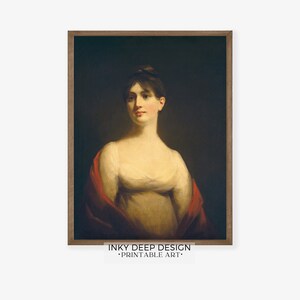 Antique Portrait of Woman Vintage Portrait Print Dark Academia Decor Downloadable PRINTABLE Wall Art, No. 209