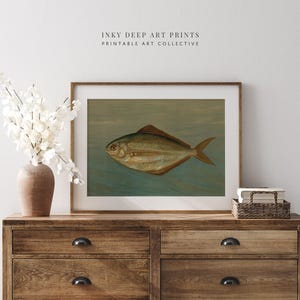 Vintage Fish Print, Antique Marine Life Wall Art, Fish Painting, Fish Decor, Butterfish Rhombus Triacanthus, PRINTABLE Wall Art, No. 310