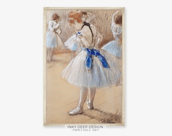 Vintage Ballerina Painting, Ballerina Wall Art, Antique Ballerina Print, Dancer Painting, Degas Ballerina, Downloadable PRINTABLE  Art, 136