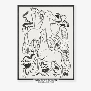Abstract Horse Wall Art Vintage Horse Painting Downloadable PRINTABLE Wall Art No. 169