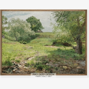 Arte da parete estiva stampabile Arte da parete vintage Antica stampa artistica estiva Paesaggio estivo Pittura a olio Scaricabile Arte da parete STAMPABILE, N. 165