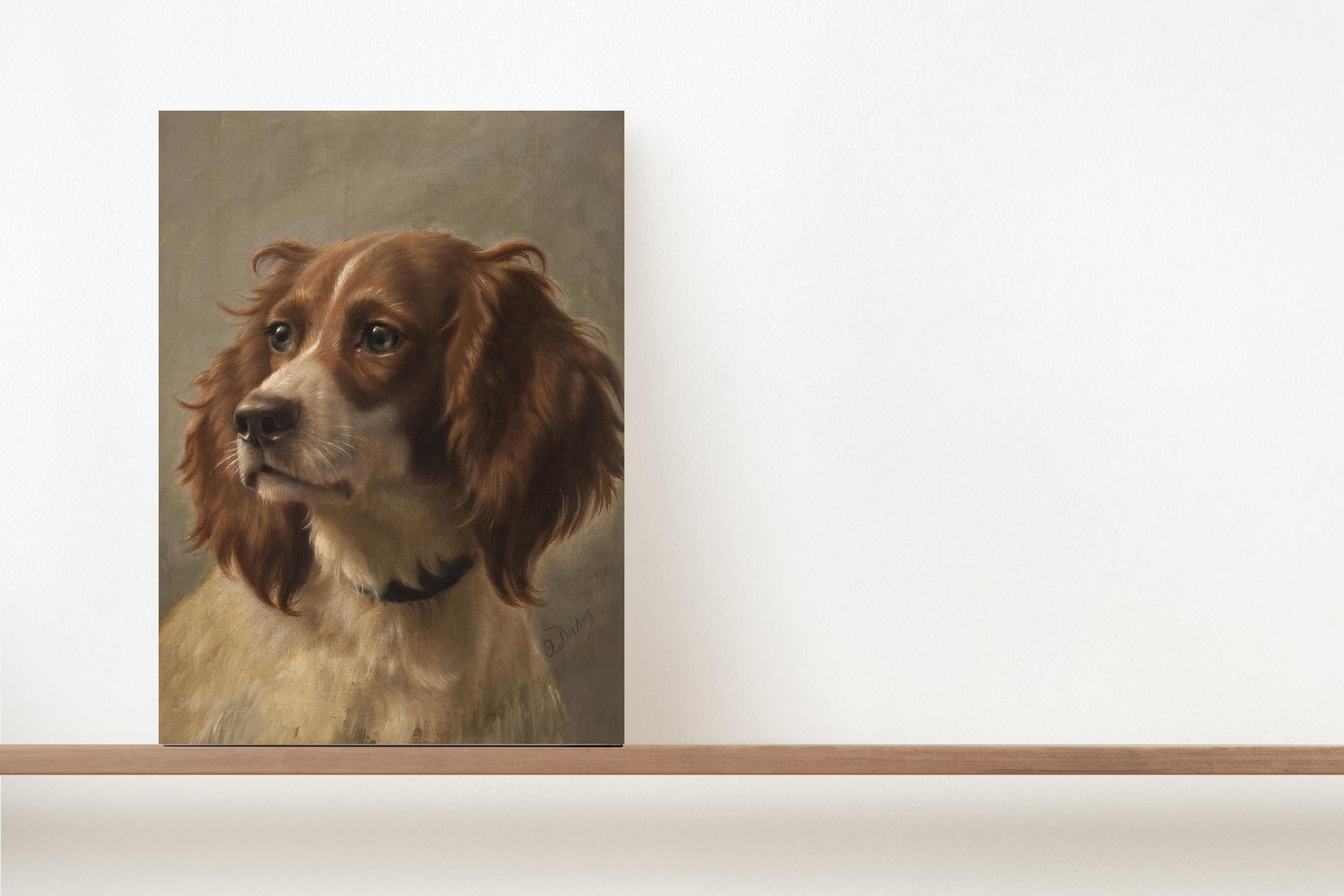 Vintage Dog Portrait Cocker Spaniel Print Antique Dog Oil Painting ...
