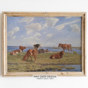 Cattle Wall Art Cow Fine Art Prints Modern Farmhouse Printable Wall Art Digital Download, No. 248