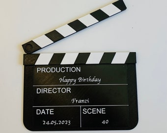 Personalized director's flap / film flap made of 3D printing