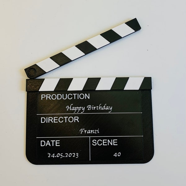 Personalized director's flap / film flap made of 3D printing