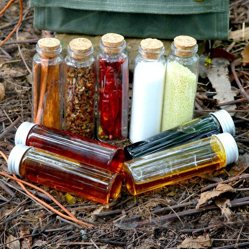 Bushcraft Spices Kit Portable Camping Spice Jar Travel Etsy