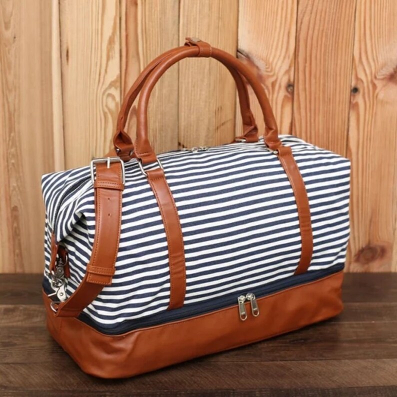 Casual Large Capacity Duffle Bag for Women Men Striped Etsy
